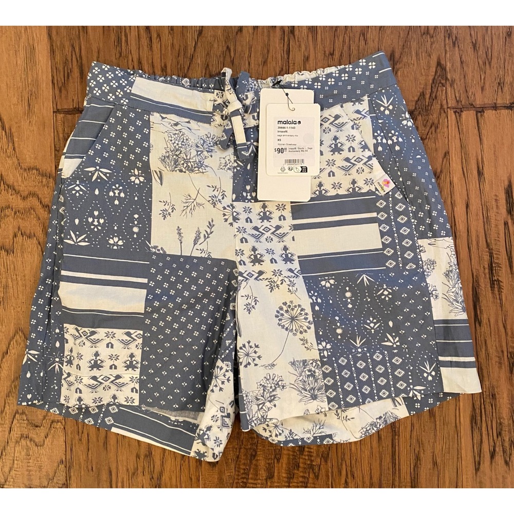 Maloja IrrseeM Shorts‎ Sage Anniversary Mix Blue White Patchwork Womens XS NWT